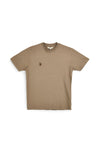 T-shirt marrone girocollo tinta unita logo ricamato Pittarello tierra PT-M-T-9068