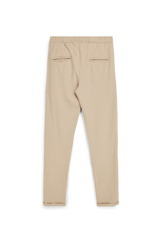 Pantaloni beige tessuto in morbida maglia piqué tasche laterali Pittarello tierra PT-M-T-9077
