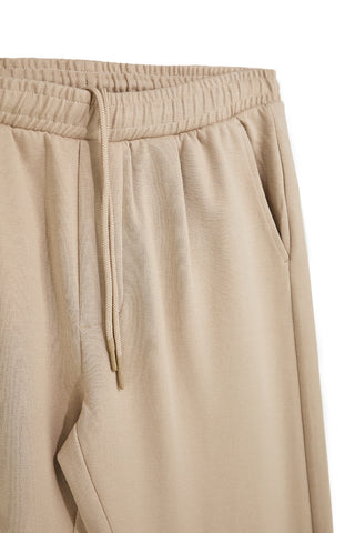 Pantaloni beige tessuto in morbida maglia piqué tasche laterali Pittarello tierra PT-M-T-9077
