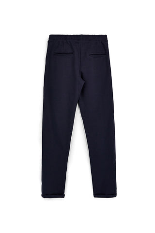 Pantaloni blu tessuto in morbida maglia piqué tinta unita Pittarello tierra PT-M-T-9078