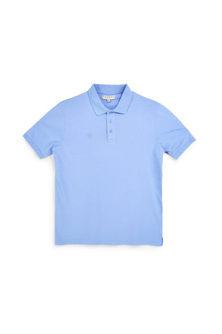 Pittarello tierra PT-M-T-9080 kurzärmeliges blaues Poloshirt mit Knopfkragen
