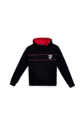 Felpa nera con cappuccio e stampa logo Abarth AH019CP