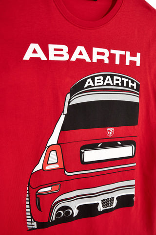 T-shirt rosso in cotone con stampa sul petto Abarth AH26SS056