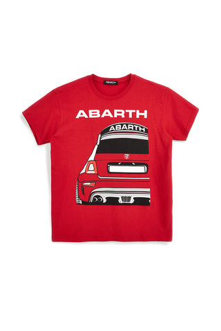 T-shirt rosso in cotone con stampa sul petto Abarth AH26SS056