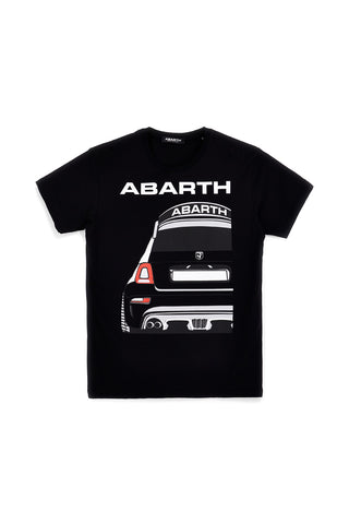 T-shirt nera in cotone con stampa sul petto Abarth AH26SS056