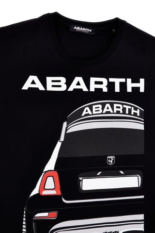 Schwarzes Baumwoll-T-Shirt mit Brustaufdruck Abarth AH26SS056