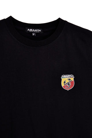 T-shirt nera in cotone con logo Abarth 01
