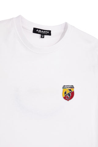 T-shirt bianca in cotone made in Italy Abarth 01