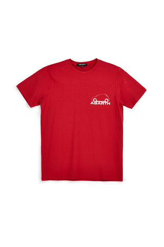 T-shirt rossa con stampa logo Abarth AH017TE