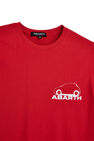 T-shirt rossa con stampa logo Abarth AH017TE