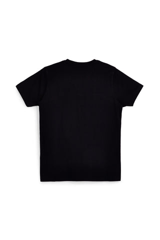 T-shirt nera con stampa frontale Abarth AH003TE