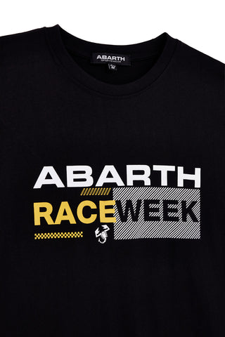 T-shirt nera con stampa frontale Abarth AH003TE