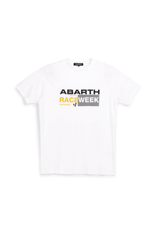 Weißes T-Shirt mit Frontprint Abarth AH003TE
