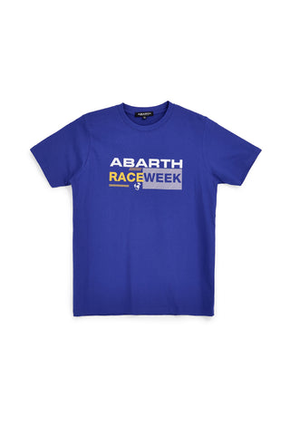 T-shirt blu royal con stampa frontale Abarth AH003TE