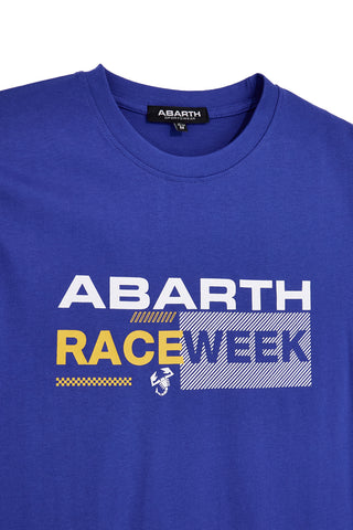 T-shirt blu royal con stampa frontale Abarth AH003TE