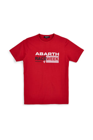 T-shirt rossa con stampa frontale Abarth AH003TE