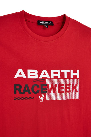 T-shirt rossa con stampa frontale Abarth AH003TE