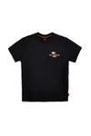 Schwarzes Baumwoll-T-Shirt mit Druck auf dem Rücken No limits MATS042S24