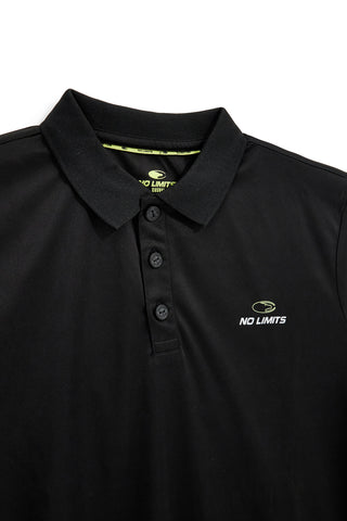 Schwarzes Polyester-Poloshirt No limits MAPS003S26