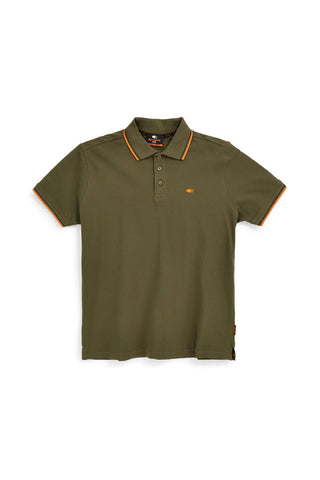 Polo verde a maniche corte con colletto a contrasto No limits MAPS016S26