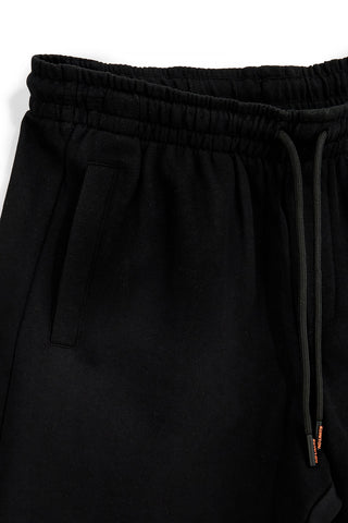Schwarze Bermudashorts mit seitlichem Druck und Kordelzug No limits MABK010S26