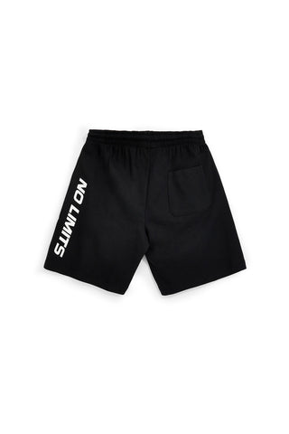 Schwarze Bermudashorts mit seitlichem Druck und Kordelzug No limits MABK010S26