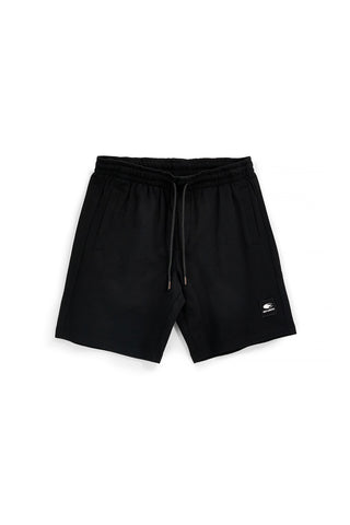 Schwarze Bermudashorts mit seitlichem Druck und Kordelzug No limits MABK010S26
