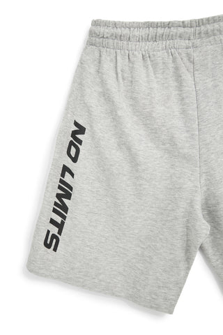Graue Bermudashorts mit seitlichem Druck und Kordelzug No limits MABK010S26