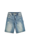 Jeans blu denim al ginocchio con strappi Boardman 4051