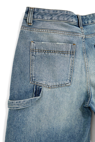 Jeans blu denim al ginocchio con strappi Boardman 4051