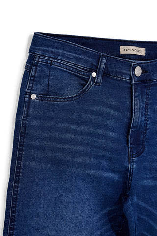 Jeans blu effetto lavato con cinque tasche Sevenoaks 4043