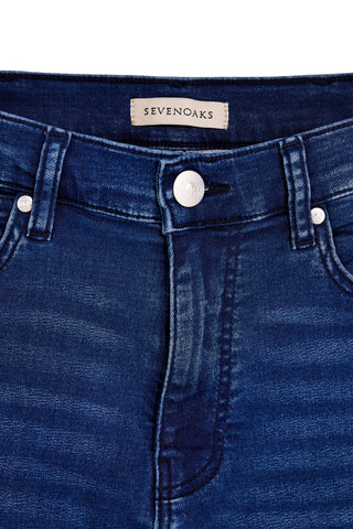 Jeans blu effetto lavato con cinque tasche Sevenoaks 4043