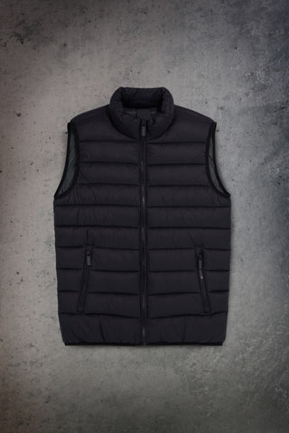 Gilet nero imbottito con zip e collo alto Boardman Left Out