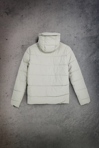 Hellgraue, wattierte Jacke mit Kapuze „Boardman Clean Record“