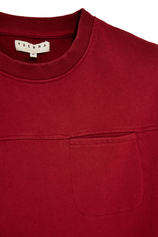 Felpa rossa con taschino in 100% cotone Pittarello tierra PTMF2645