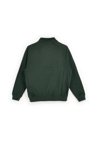 Felpa verde con mezza zip in 100% cotone Pittarello tierra PTMF2646