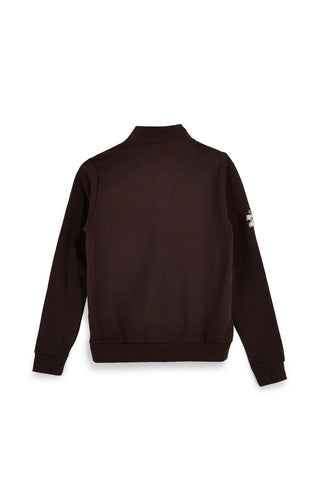 Felpa marrone con zip in 100% cotone Sevenoaks TMF2650