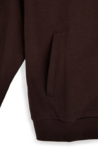 Felpa marrone con zip in 100% cotone Sevenoaks TMF2650