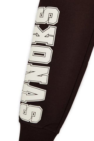 Pantaloni jogger marroni in 100% cotone con stampe Sevenoaks PTMP2651