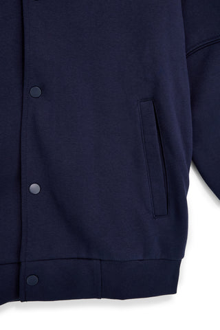 Felpa bomber blu con bottoni e interno felpato Sevenoaks PTMF2652