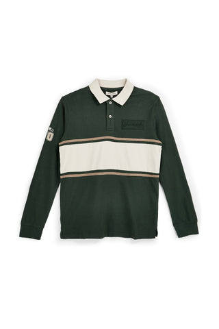 Polo verde a maniche lunghe in 100% cotone Sevenoaks PTMPL2656