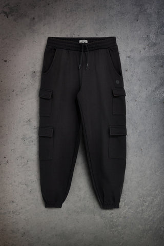 Schwarze Jogging-Cargohose aus Sweatshirtstoff von Boardman Alpha Bottino
