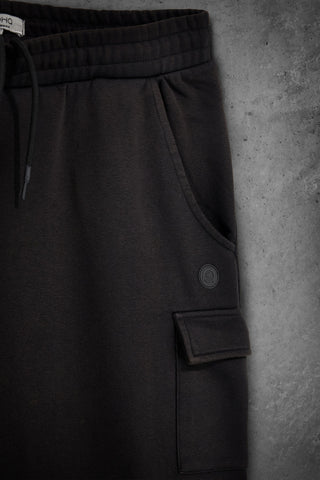 Schwarze Jogging-Cargohose aus Sweatshirtstoff von Boardman Alpha Bottino
