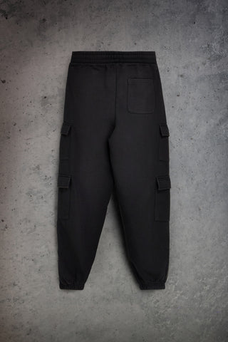 Schwarze Jogging-Cargohose aus Sweatshirtstoff von Boardman Alpha Bottino