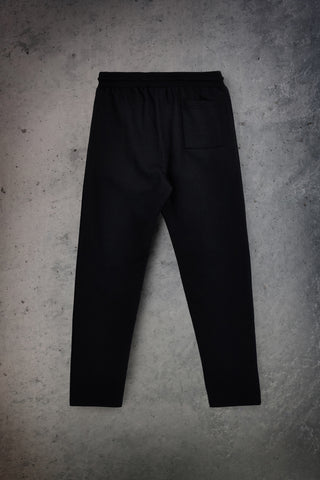 Pantaloni jogger neri in misto cotone felpato con tasche zip Boardman Omertà