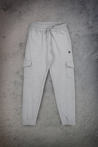 Pantaloni jogger cargo grigio melange in misto cotone felpato Boardman Snitch