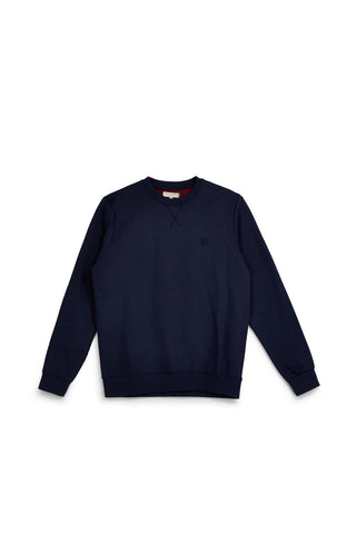 Felpa girocollo blu in misto cotone con interno felpato Pittarello tierra NBY315