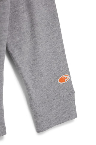 Leichter grauer Langarmpullover „No limits“ MATL001W24