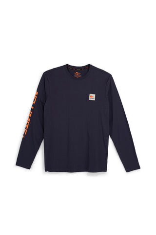 Blaues Langarmshirt mit „No limits“-Logo MATL002W24