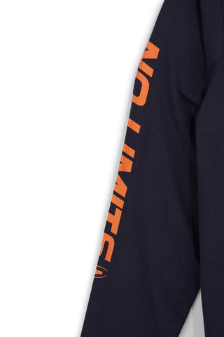 Blaues Langarmshirt mit „No limits“-Logo MATL002W24